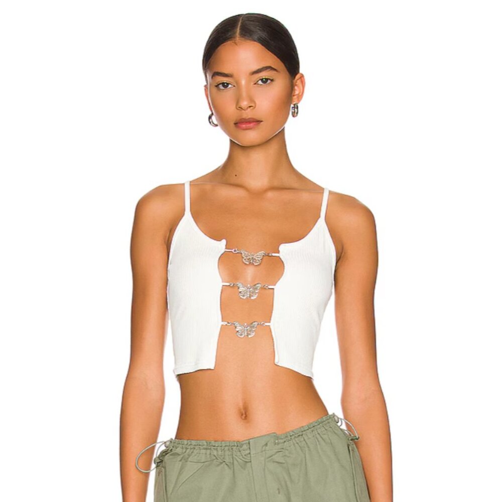 Superdown Butterfly Cropped Cami NWT